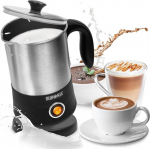 Duronic Mf300 elektrinis pieno putų plakiklis, 400 ml talpos indukcinis pieno putų plakiklis, automatinis pieno putų plakiklis, kar&scaron;tos ir &scaron;altos pieno putos kavai, kapučino, latte ir kakavai, nerūdijantis plienas