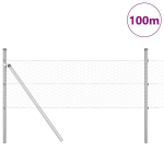 Hexagoninė tvora 0.4x100 m Cinkuotas plienas,Tvorelių stulpai 13 vnt &Oslash;32 mm 80 cm Cinkuotas plienas