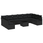 11 dalių sodo sofa rinkinys su pagalvėmis, &scaron;viesiai pilkas poli ratanas,2-vietė sodo sofa su saugykla ir pagalvėmis, juodas poli ratanas