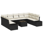 9 dalių sodo sofa rinkinys su pagalvėmis Rudas poliratanas