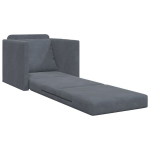 Grindų Sofa Vienvietė Konvertuojama Aksominė 74x77x81 cm Tamsiai Pilka