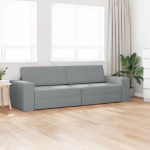 Grindų sofa lova 2-in-1 &scaron;viesiai pilka 245x150x60.5 cm audinys