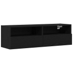 TV sieninė spinta Juoda 100x30x30 cm Inžinerinė mediena