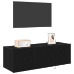 TV sieninė spinta su LED ap&scaron;vietimu Juoda 100x35x31 cm