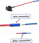 Kolacen automobilinis sunkvežimis, 5 vnt., 16 awg, saugiklio lizdo adapteris žemo profilio mini mentės tipo saugikliui + 5 vnt. 10a žemo profilio mini saugiklis