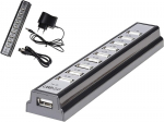 Kalea-informatique &copy; maitinimo lizdų blokas su 10 prievadų usb 2.0 &scaron;akotuvas &ndash; pastatomas arba montuojamas ant sienos &ndash; su maitinimo &scaron;altiniu &ndash; didelės spartos usb 2.0 euro ki&scaron;tukas