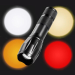 Modoao 4 viename Led įkraunamas žibintuvėlis raudonos, geltonos, oranžinės, baltos &scaron;viesos žibintuvėlis priartinamas vandeniui atsparus daugiaspalvis žibintuvėlis 4 režimų fotografinis papildomas ap&scaron;vietimas žvejybai, stovyklavimui, sienoms