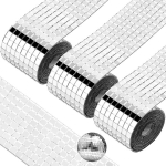 Towviy veidrodinių mozaikos plytelių rinkinys, 4800 vnt., 3 ritinėliai lipnios mini veidrodinės mozaikos 5 x 5 mm, sidabrinės veidrodinės mozaikos plytelės, lipnios, skirtos "pasidaryk pats" virtuvės baro dekoravimui