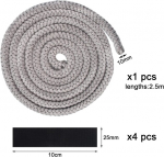 10 mm x 2,5 m orkaitės sandarinimo virvė, sandarinimo juosta židiniui, orkaitės sandarinimo virvė, orkaitės juosta su galiniu rai&scaron;teliu, orkaitės sandariklis, ugniai atsparus sandariklis, židiniui, rūkyklai, griliui, vamzdžių izoliacijai