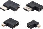 Chenyang Cy Mini Dp Displayport 1.4 8k 60hz į Dp Displayport adapteris, jungtis i&scaron; tėvi&scaron;kos į moteri&scaron;ką, 90 laipsnių kampu į kairę, Ultra Hd Uhd vaizdo kompiuteriui, ne&scaron;iojamam kompiuteriui, 4 vnt./rinkinys