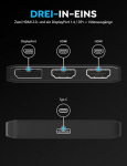 Sabrent Usb C į dvigubą Hdmi adapterį + displayport adapteris 8k@30hz 4k@60hz i&scaron;orinė Usb grafikos plok&scaron;tė ne&scaron;iojamam kompiuteriui (da-h2d1)