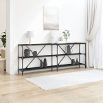 Konsolinis staliukas Juoda 200x30x75 cm Inžinerinė mediena ir plienas