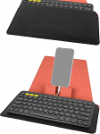 Geekria kompakti&scaron;kas klaviatūros dėklas su i&scaron;maniojo telefono ir plan&scaron;etinio kompiuterio stovu, klaviatūros dangtelis, suderinamas su Logitech K380 Wireless, Magic Keyboard, Omoton Ultra-slim Bluetooth Keyboard Pad (juodas)