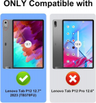 Dėklas su klaviatūra Lenovo Tab P12 12.7" 2023, juodas, su lietimui jautriu takeliu