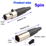 Runcci-yun 2 mini 5 kontaktų xlr ki&scaron;tukų ir lizdų rinkinys, mikrofono kabelio ki&scaron;tukas, mikrofono audio lizdas xlr litavimo jungtis xlr įrengimo lizdas mikrofonų garsiakalbiams