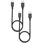 Lot 2 kabeliai Panasonic DMC-FT5-FT25/DMC-FT3/DMC-FT30/DMC-FT4/DMC-FT5 - MINI USB/USB 2.0 Juodas 1 Metras Phonillico&reg;
