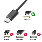 Kabelis Fuji X100s/X20/X-E1/XF1/X-Pro1/X-S1/Instax Share SP-3 - MINI USB/USB-C Juodas 1 Metras Phonillico&reg;