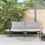 2 vietų sodo sofa su &scaron;viesiai pilkomis pagalvėlėmis