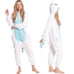 Moteri&scaron;ka Vientisa Pižama Kigurumi Kostiumas Vienaragis Mėlynas 175-185 Cm Xl, XL
