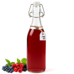 Stiklinis butelis su keraminiu kam&scaron;čiu ir metaliniu užsegimu, 750 ml, skaidrus