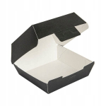 Terminė mėsainių dėžutė juoda 13x12,5x6,2 cm 50 PAKUočių, Terminė mėsainių dėžutė juoda 13x12,5x6,2 cm 50 PAKUočių