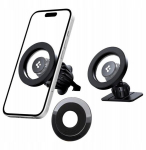 Telefono laikiklis SPIGEN MFT13 MAGNETIC MAGSAFE DASHBOARD & VENT CAR MOUNT BLACK