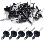 50 vnt. aliuminio aklųjų kniedžių su dideliu flan&scaron;u 4,8 mm x 20 mm, 50 vnt. pakuotė (juoda)