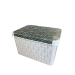 Dėžutė su dangteliu Deco Stockholm L 39.5x29.5x23.5cm Žali lapai