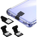 3 vnt. USB C tipo C prievado apsaugos nuo dulkių, silikoninės apsaugos nuo dulkių telefonui tipo C, apsaugos nuo dulkių su nuimamu lipniu sluoksniu, juodos spalvos