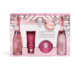 Rinkinys Idc Institute Scented Bath Rose moterims: du&scaron;o želė, 200 ml + vonios putos, 200 ml + rankų kremas, 60 ml + kūno losjonas, 50 ml + kempinė, 1 vnt.