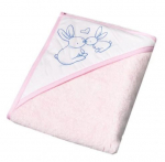 Rank&scaron;luostis su gobtuvu Tega Bunny KR-008, Powder pink, 100x100 cm