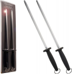 Professionalus peilių galandimo rinkinys &bdquo;Orient&ldquo; &ndash; 12" deimantinis & galandimo plienas su ergonomine rankena, 30 cm, juodas