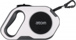 Automatinis pavadėlis Atom, baltas, 5 m
