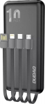Atsarginis maitinimo &scaron;altinis ("Power Bank") Dudao K6Pro universali i&scaron;orinė baterija 10000mAh su USB laidu, USB Type C, Lightning balta (K6Pro-white)