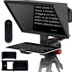 Vaizdo kamera Teleprompteris, skaidrių stiklų daliklis, skirtas telefonams ir plan&scaron;etėms, su papildomais raktažodžiais: vaizdo įra&scaron;ų kūrimas, prezentacijos, skaitymo įrenginys.