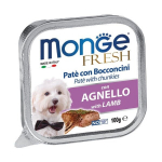 Monge Fresh pa&scaron;tetas su ėrienos gabaliukais, suaugusiems &scaron;unims 100g