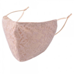 BYS Daugkartinio audinio veido kaukė, 3 Layer Lace Pink with Nude