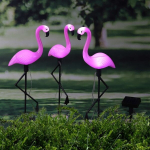 Saulės energija įkraunamas LED sodo papuo&scaron;imas Flamingo, 3 vnt.