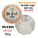GF BAN ZHANG WEI Puerh Cake (Ripe, Shu) 10.Y.O., 2014, - Prestige Banzhang Pu-erh arbatos papločius, 100g