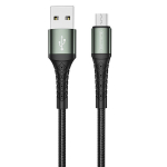 Jellico B12 nailoninis pintas universalus mikro USB prie USB duomenų ir greitas 3.1A įkroviklio laidas, 2 m juodas
