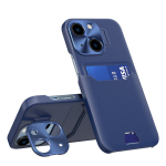 Leather Stand skirtas iPhone 14 Plus, mėlyna