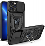 Hybrid Armor Camshield skirtas iPhone 13 Pro, juodas