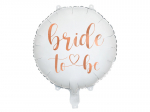 Folinis balionas Bride to be, 45cm, baltas
