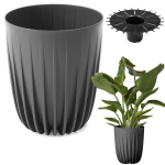 MIRA ECO perdirbtas 190 mm vazonas - antracito spalvos LA913-82 Lamela