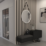 Apvalus veidrodis Grace, 60 cm, baltas