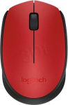 "logitech" pelė m171, 1000dpi, 2,4 [ghz], optinė, 3 buteliai, belaidė, raudona, 2 vnt. aa, skirta ne&scaron;iojamiesiems kompiuteriams, universali