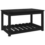 vidaXL Sodo stalas, juodas, 82,5x50,5x45cm, pu&scaron;ies medienos masyvas