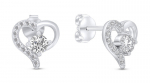 Brilio Silver Romanti&scaron;kas papuo&scaron;alų rinkinys Hearts SET219W (pakabukas, auskarai)