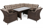 Lauko baldų komplektas California Corner, de&scaron;ininis, Brown Mat / Brown Melange