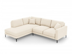 Kairinė kampinė velvet sofa Venus, 5 sėdimos vietos, &scaron;v. smėlio sp.